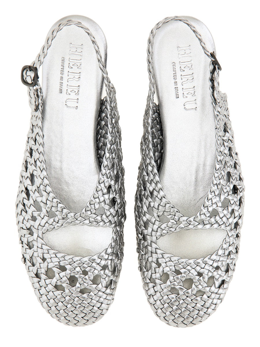 Hereu Flat Shoes - Silver | Wanan Luxury