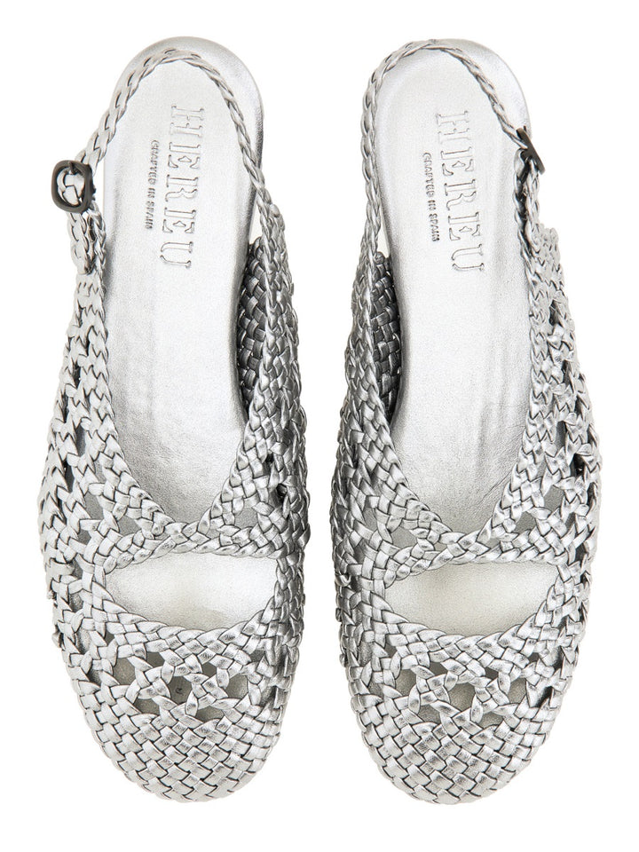 Hereu Flat Shoes - Silver | Wanan Luxury