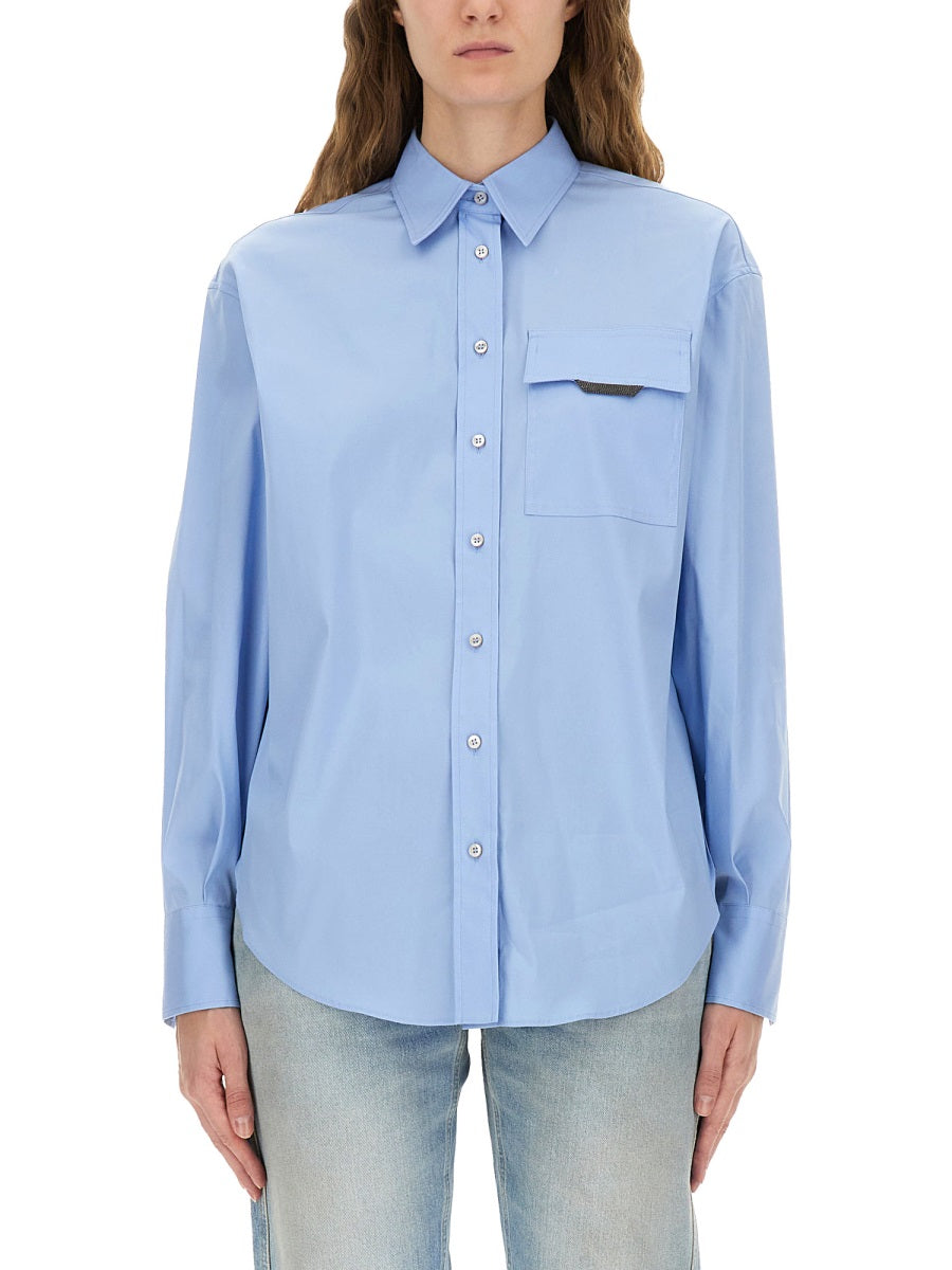 Brunello Cucinelli Shirts - White, Light Blue | Wanan Luxury