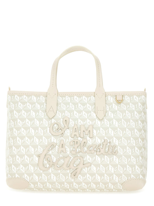 Xs Tote Bag With "I Am A Plastic Bag" Pattern
