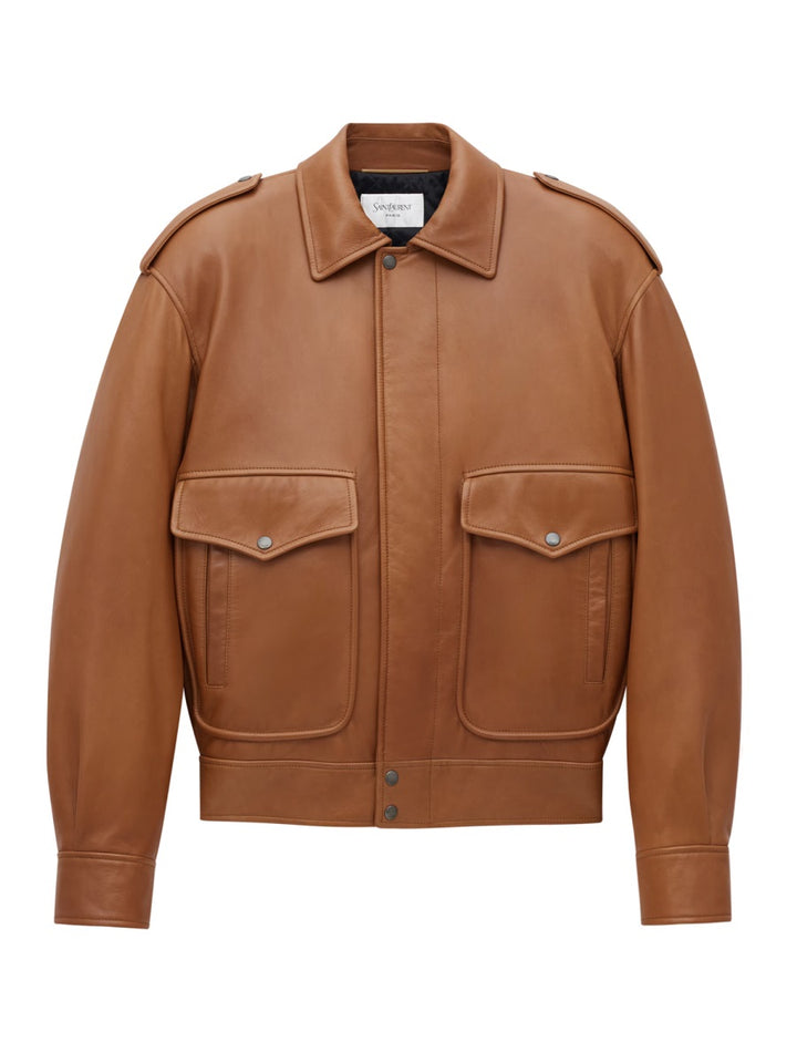Saint Laurent Leather Jackets - Brown | Wanan Luxury