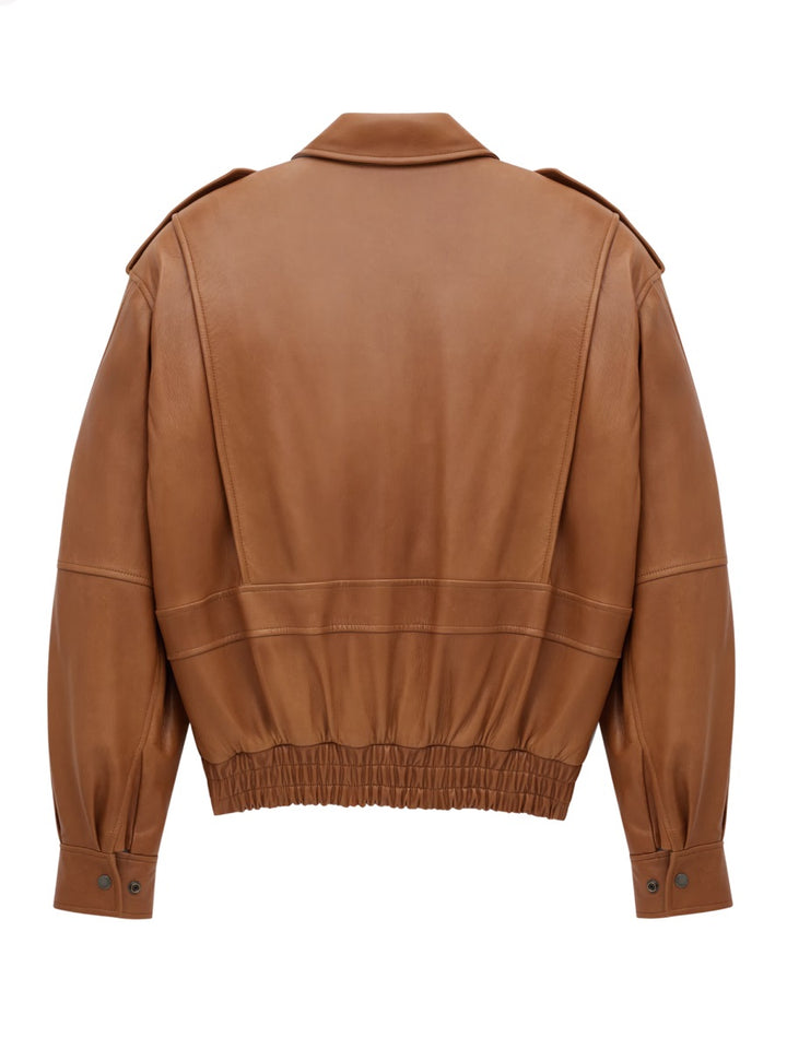 Saint Laurent Leather Jackets - Brown | Wanan Luxury