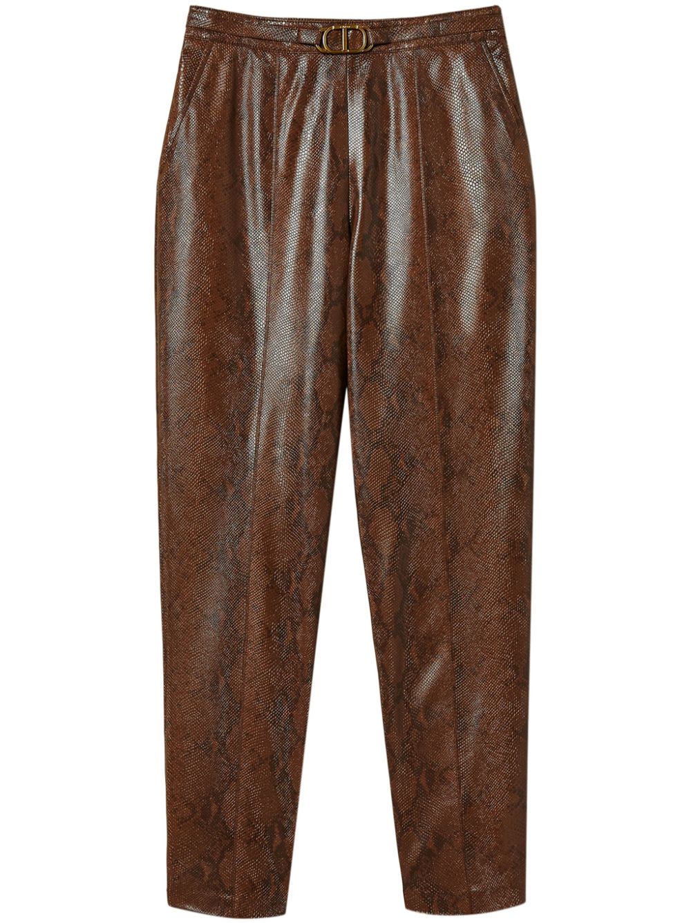 Twin-Set Trousers - Coffee/black | f185412f9f8b3ea96b3e31b2996d8963df3e7ba1