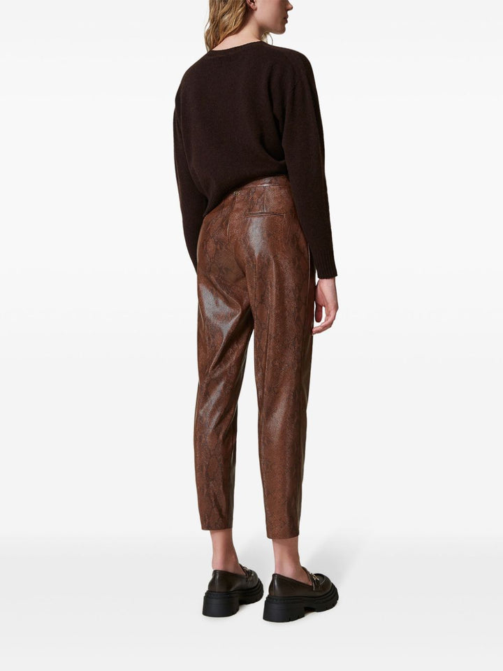 Twin-Set Trousers - Coffee/black | ce1db5230d07a32686a044e646916d99e49d42c5