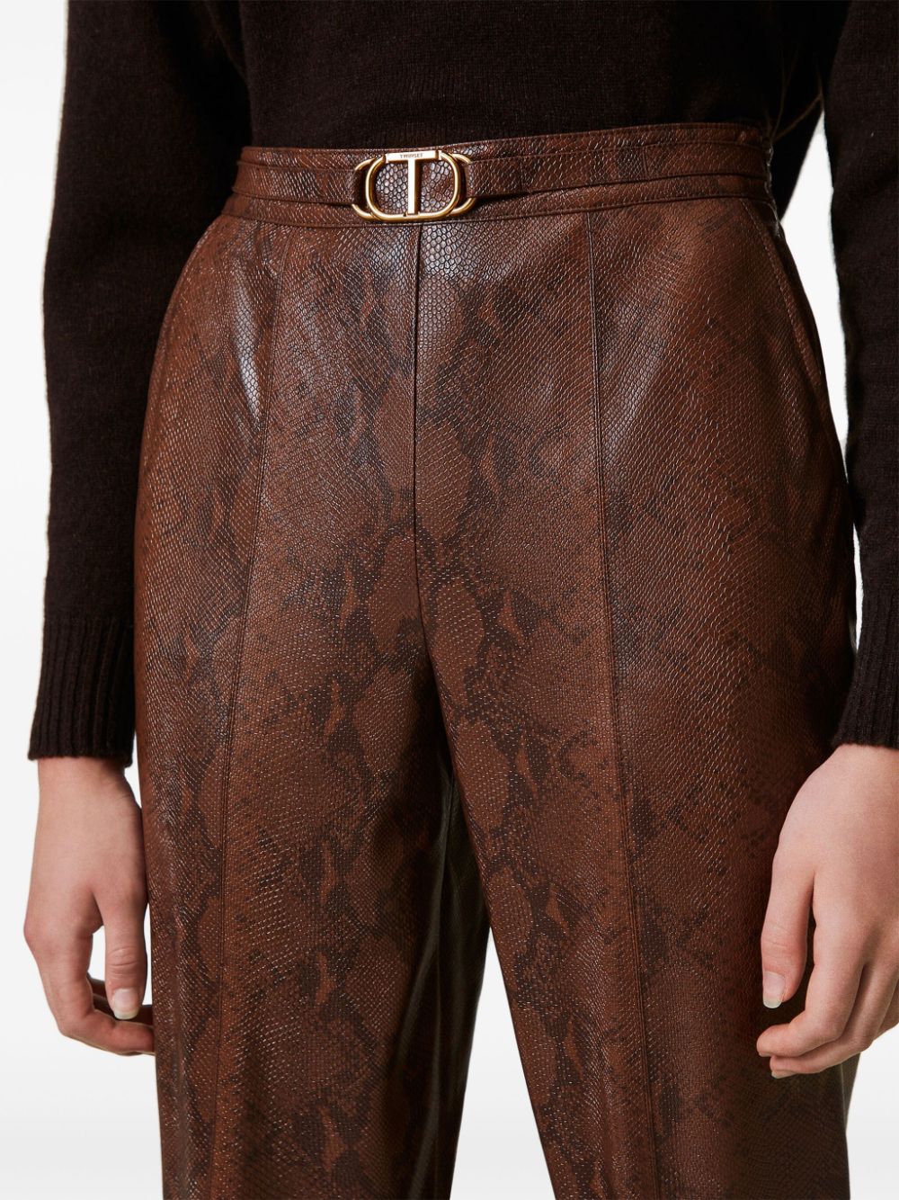 Twin-Set Trousers - Coffee/black | 7d168e677e5117487ccc677d7859cc90aa4f4594