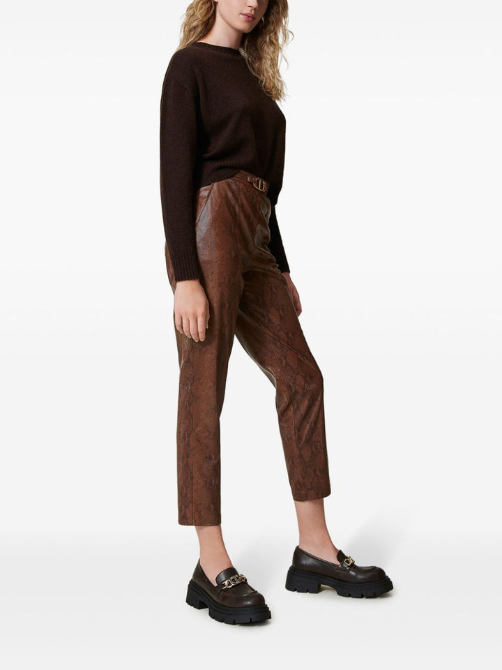 Twin-Set Trousers - Coffee/black | 9a84edd1137c8da8225b6bd2a50df821ea993682