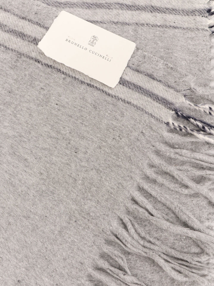 Brunello Cucinelli Scarfs - GRIGIO CHIARO NAVY | 030590f18377858009ebb6cfb57d4576aaf448ed