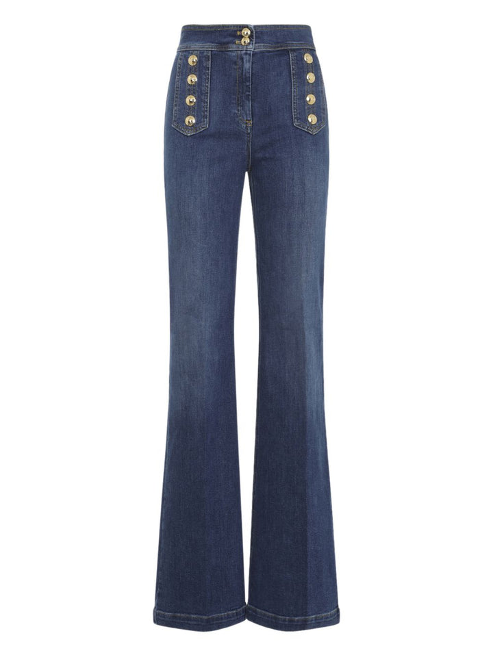 Elisabetta Franchi Trousers - Blue denim | 524f2e34663dc29660fb821aaa14e60dc540ea74