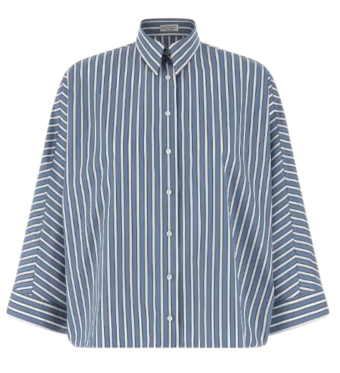 Brunello Cucinelli Shirts - Blue and green | 005475c6fbb0c2f9a8c6e239e211198499de3b76