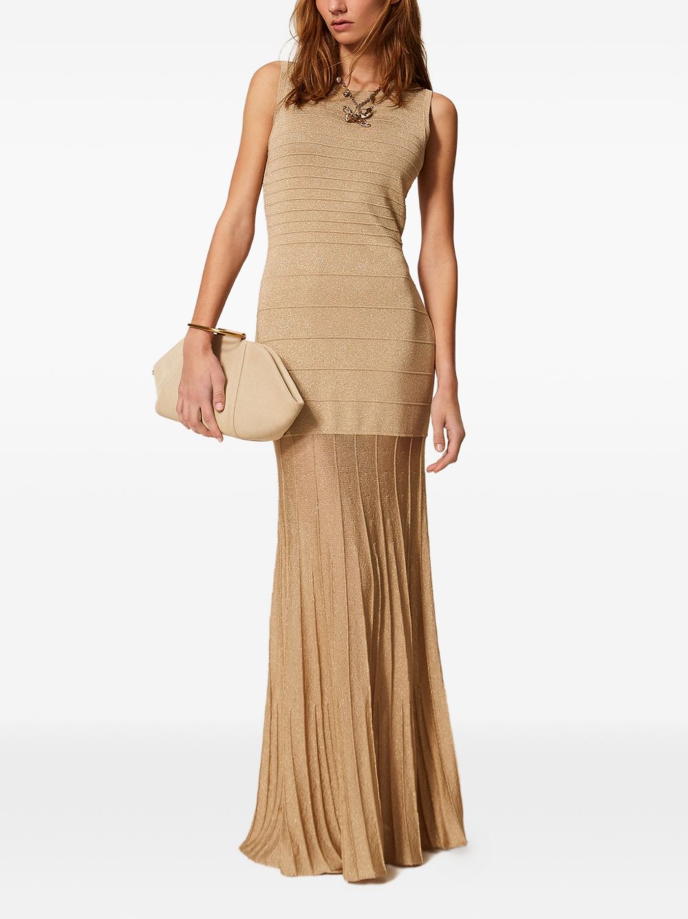Twin-Set Dresses - Sand lurex | 87bcac2990369dd7853117edbc037a72e134c1ad