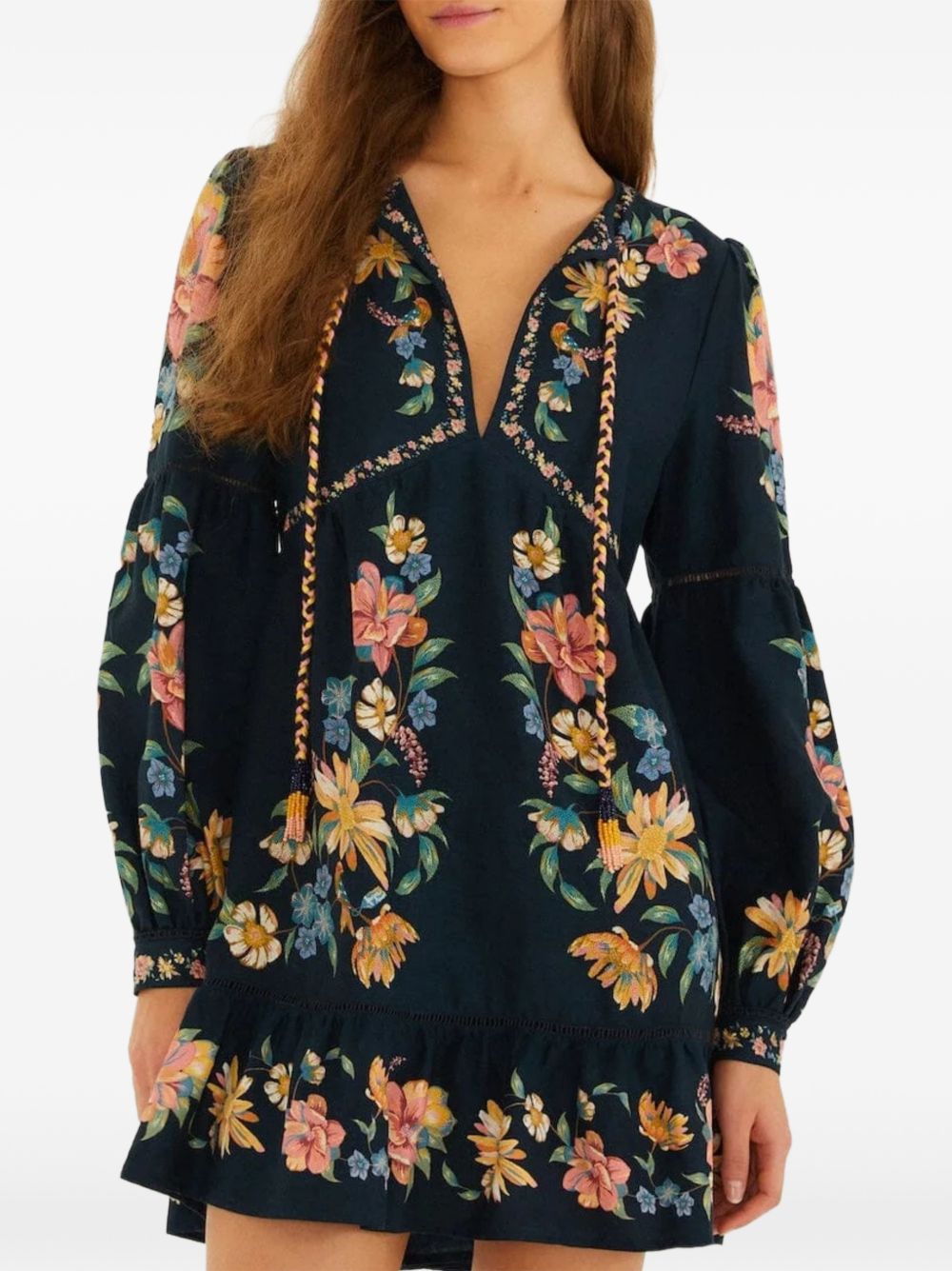 Farm Rio Dresses - Floral dark blue | 3ad52c965b4f140508828181f1d4db5fafbceddc