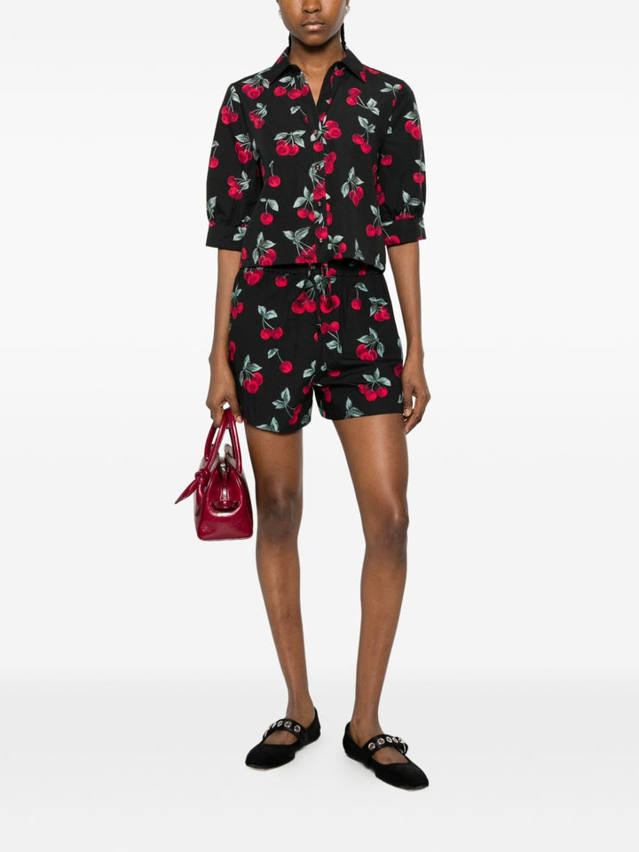 Twin-Set Shorts - Cherries allover black/red | 3f868105e6891fa1b01a44023afd993330007bbe