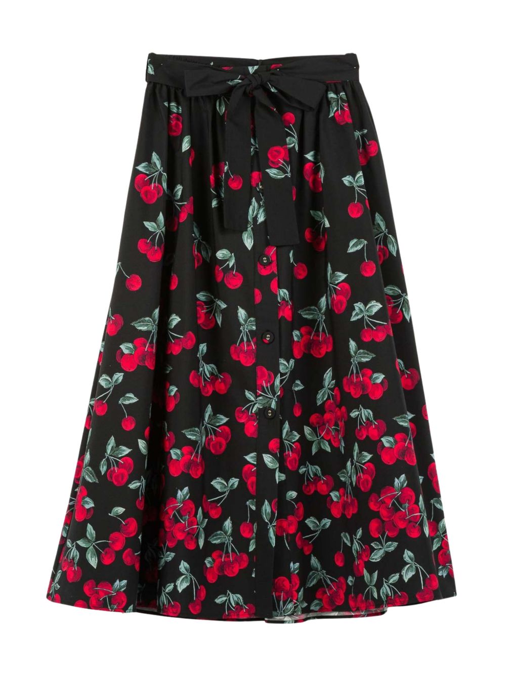 Twin-Set Skirts - Cherries degradè black/red | d67acf2a73e8e81ce5648a038c584fdb41b31f81