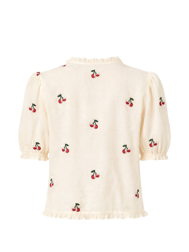 Twin-Set Shirts - Pergam/cherries/red embroidery | b0f6aadd16c7d50df67490cb53b82349d00fa52a