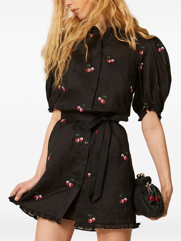 Twin-Set Dresses - Black/cherries red | 870bfa892d1d8a86e401971964b36f93dacf7351