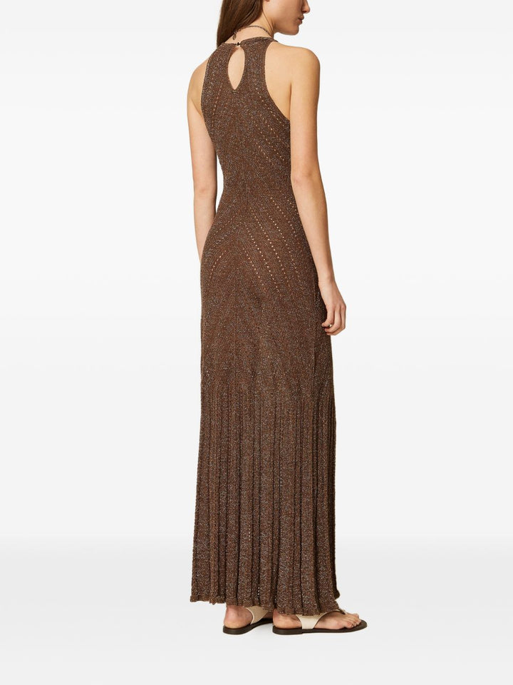 Twin-Set Dresses - Coffee liquer lurex | 754b820ffbc2f91414a3cc630d17950533bb57a6