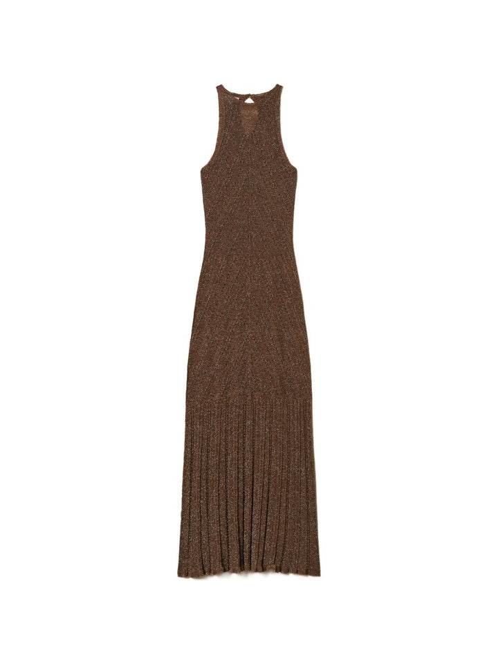 Twin-Set Dresses - Coffee liquer lurex | d7bfccc35ffc503f1fc2173ab49e8824f845569b