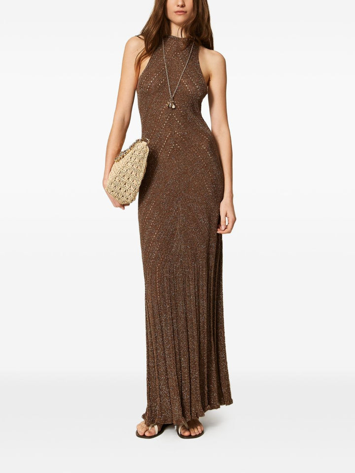 Twin-Set Dresses - Coffee liquer lurex | a21260aef6745a8cd8ec342888c57762e8bdd3c5