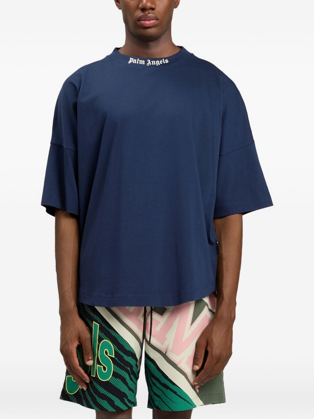Palm Angels T-shirts and Polos - Blue off white | 2e6264cf14c90a29d6f9b95c25a231b1a9c3c8f2