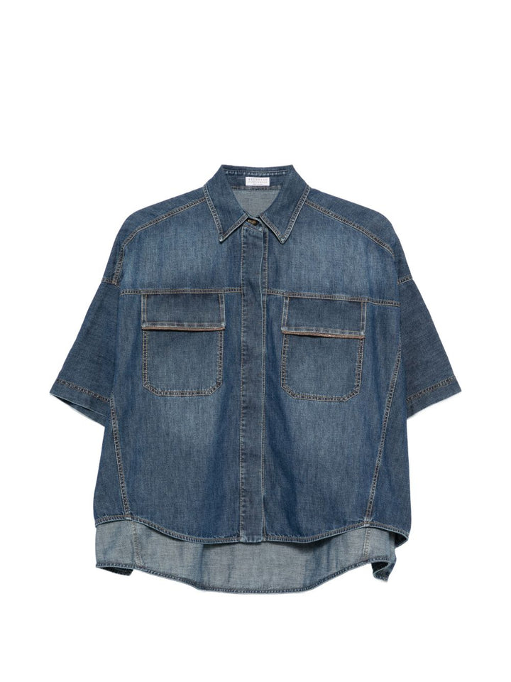 Brunello Cucinelli Shirts - Blu e verdi | caeb1baeb2e67aff19b415143e3ba696bd357a6a