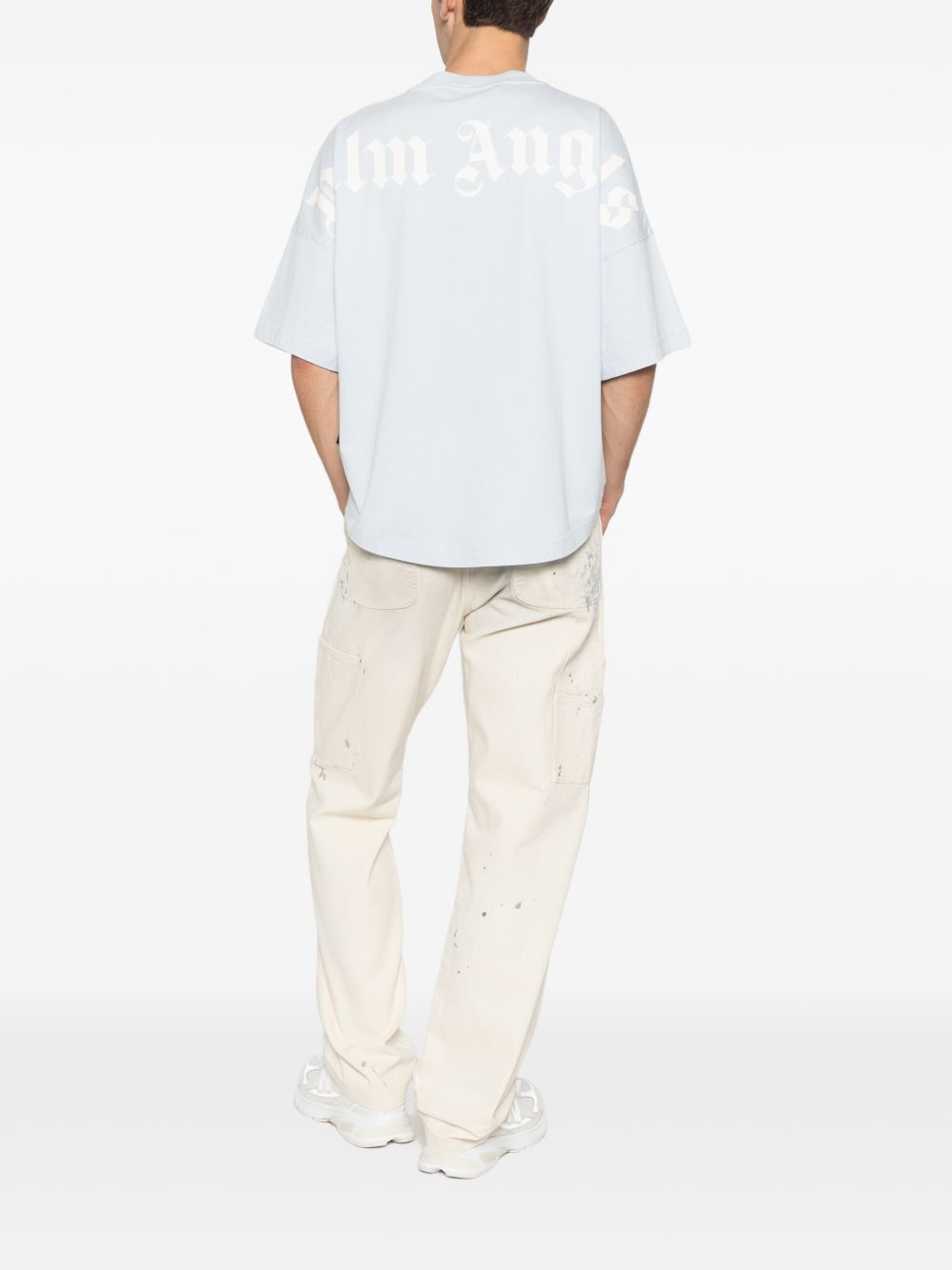 Palm Angels T-shirts and Polos - Blue off white | 5d6ef8333d7097650e4ccfb9f536959b069f11a6