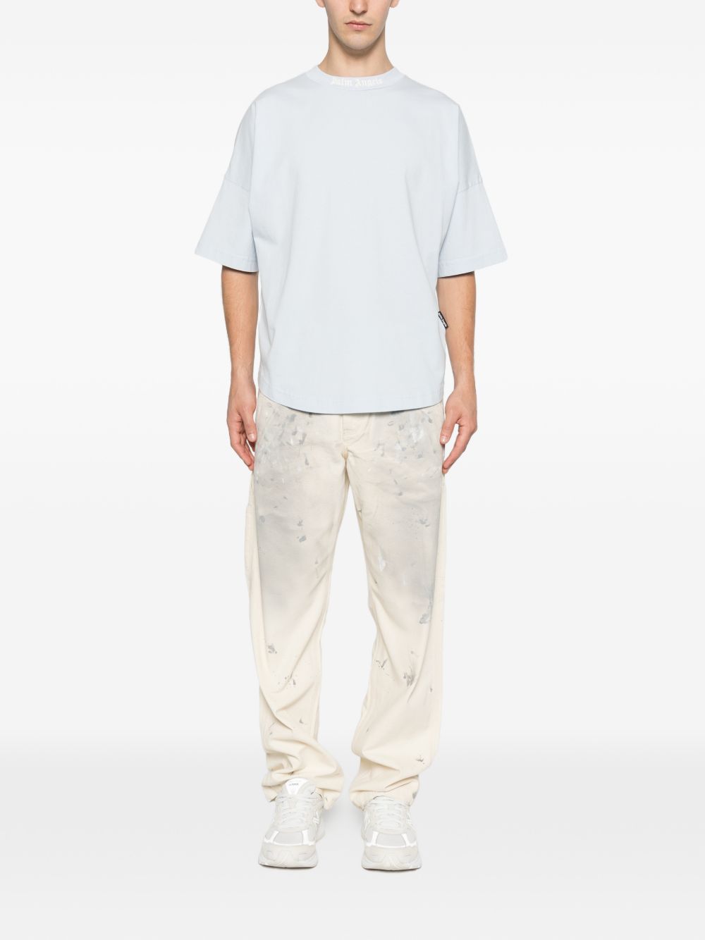 Palm Angels T-shirts and Polos - Blue off white | 57d2bd2f0e3684bae1d16c360584b1fa50338864