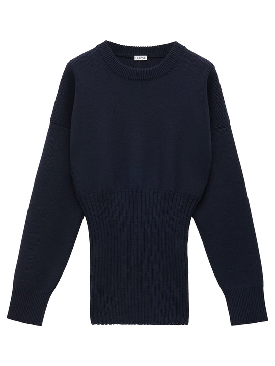 Ribbed Wool Long Sweater