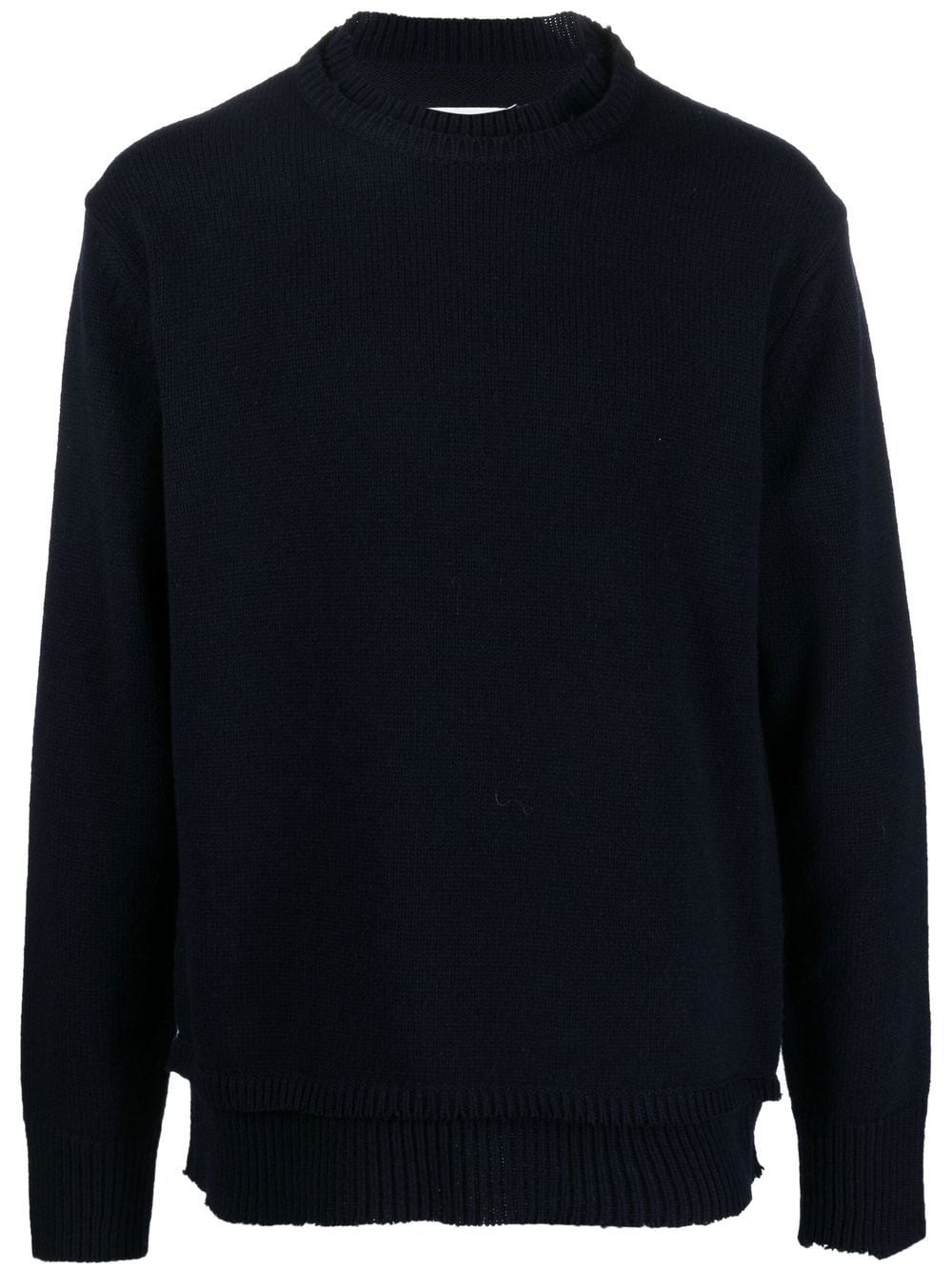 crew-neck layered jumper