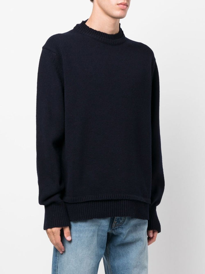 crew-neck layered jumper