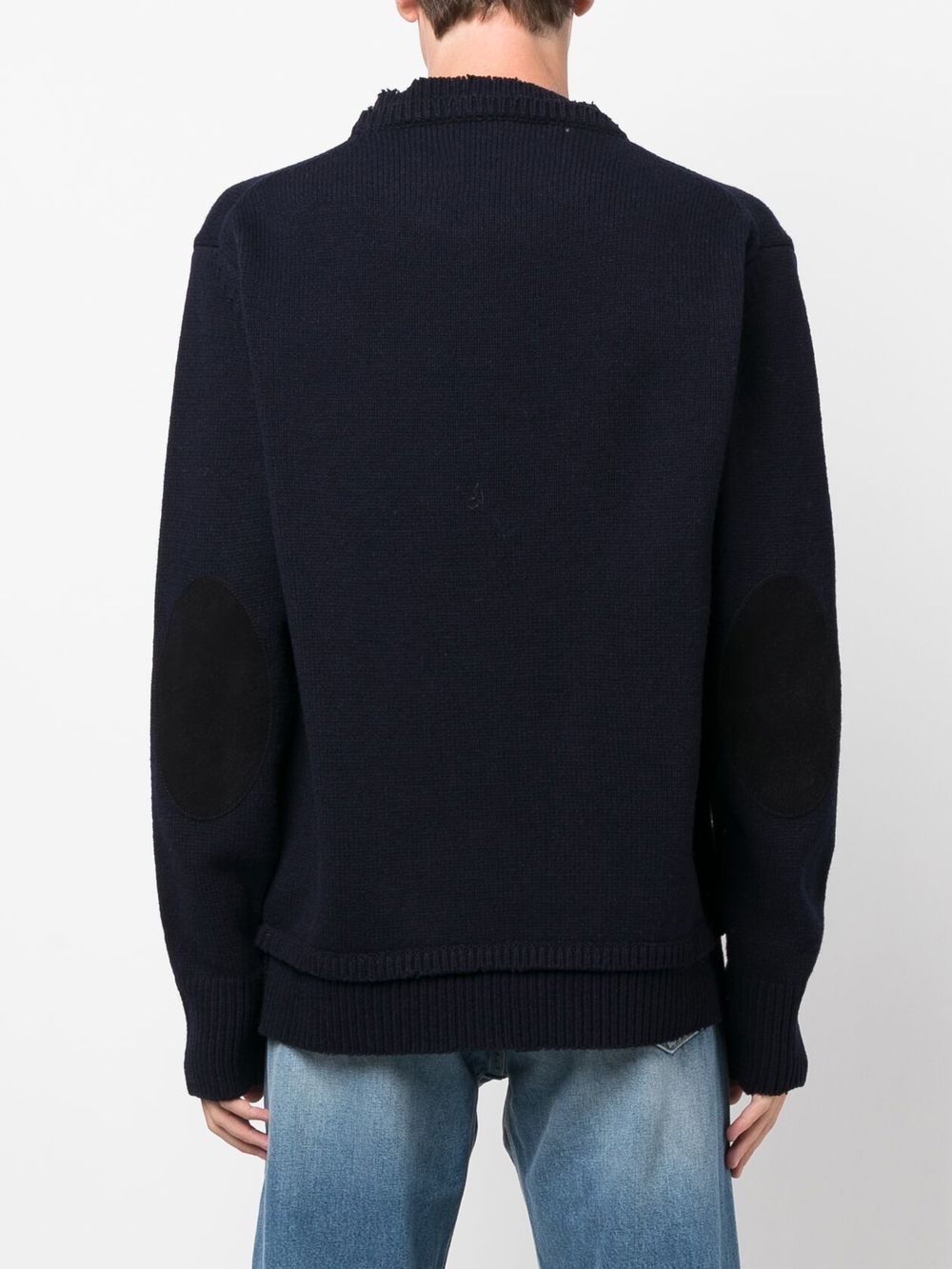 crew-neck layered jumper