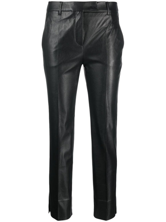 Stretch Faux Leather Slim Fit Trousers