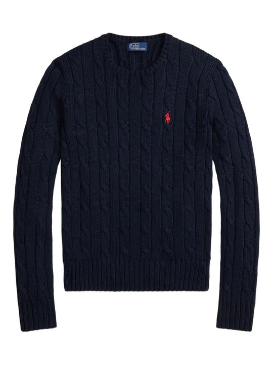 Cable-Knit Slim Fit Cotton Crewneck Jumper