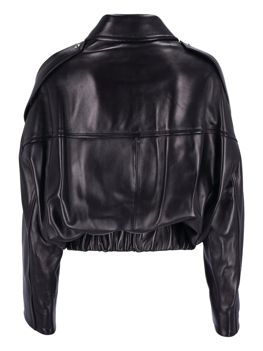 Khaite Leather Jackets - Black | Wanan Luxury