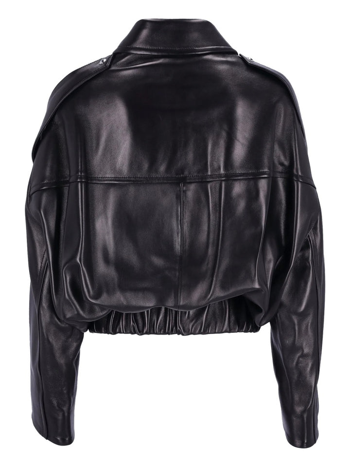 Khaite Leather Jackets - Black | Wanan Luxury