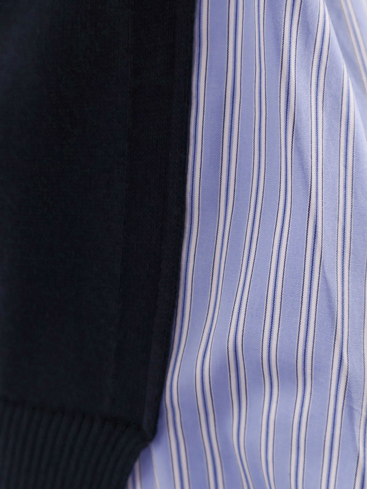 Sacai Sweaters - NAVY L BLUE STRIPE | a42cd28c4d4639f20cbf313c3c1a5d0c4a40ee81