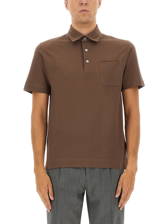 Cotton Polo Shirt With Pocket