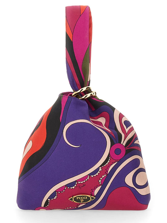 'Emilio' Silk Clutch Bag With Orchid Print