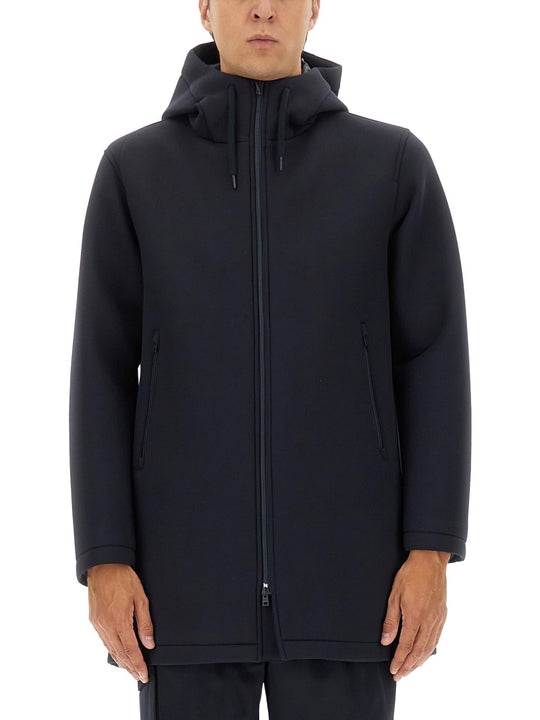 Long Parka In Three Layers "Scuba"