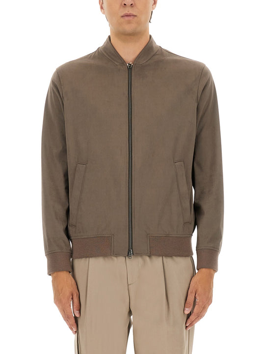 "Resort" Bomber Jacket In Suede Alternatives