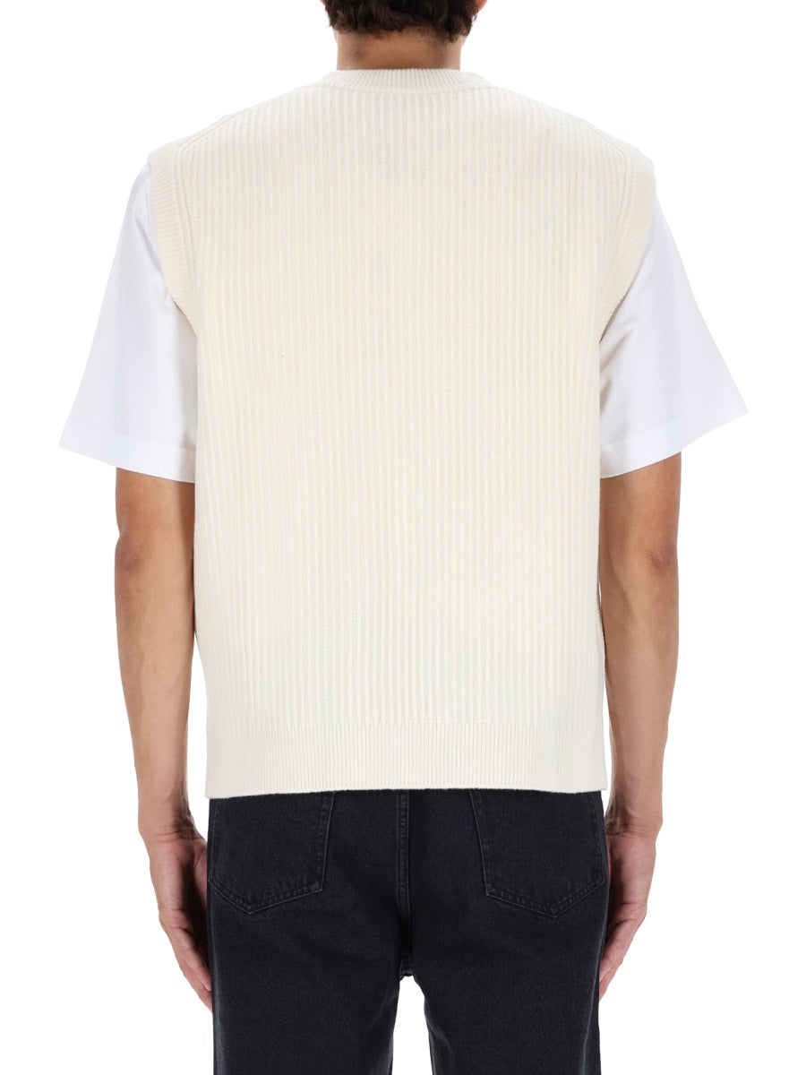 Maison Kitsuné Gilet - White | Wanan Luxury