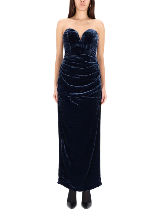 Dpp - Velvet Dress With Side Slits