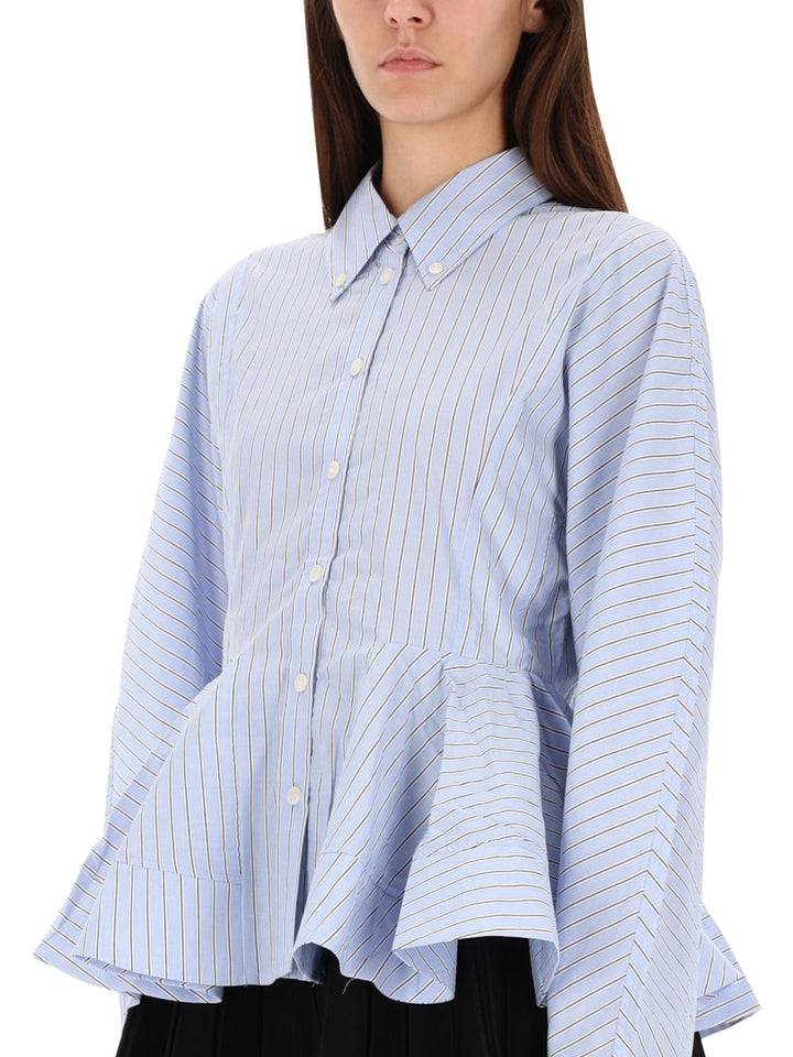 Ganni Shirts - White, Light Blue | Wanan Luxury