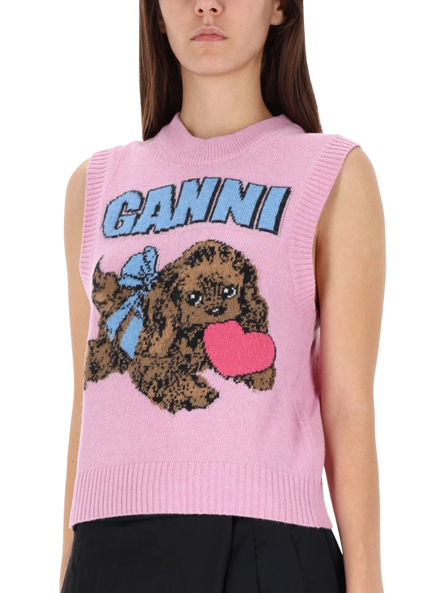 Ganni Gilet - Pink | Wanan Luxury