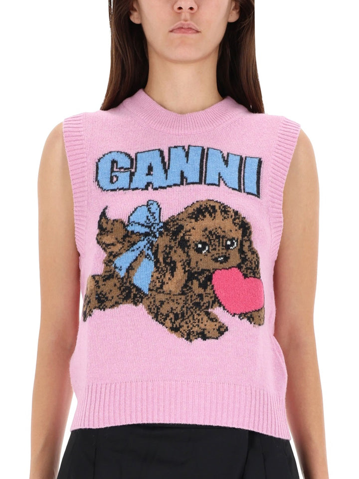 Ganni Gilet - Pink | Wanan Luxury