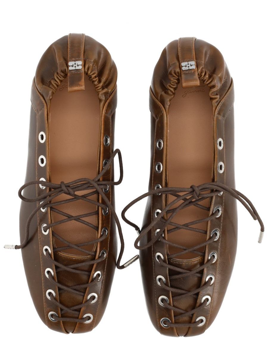 Ganni Flat Shoes - Brown | Wanan Luxury