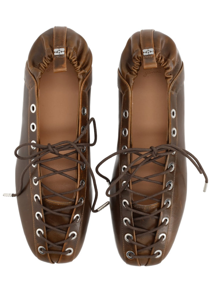 Ganni Flat Shoes - Brown | Wanan Luxury