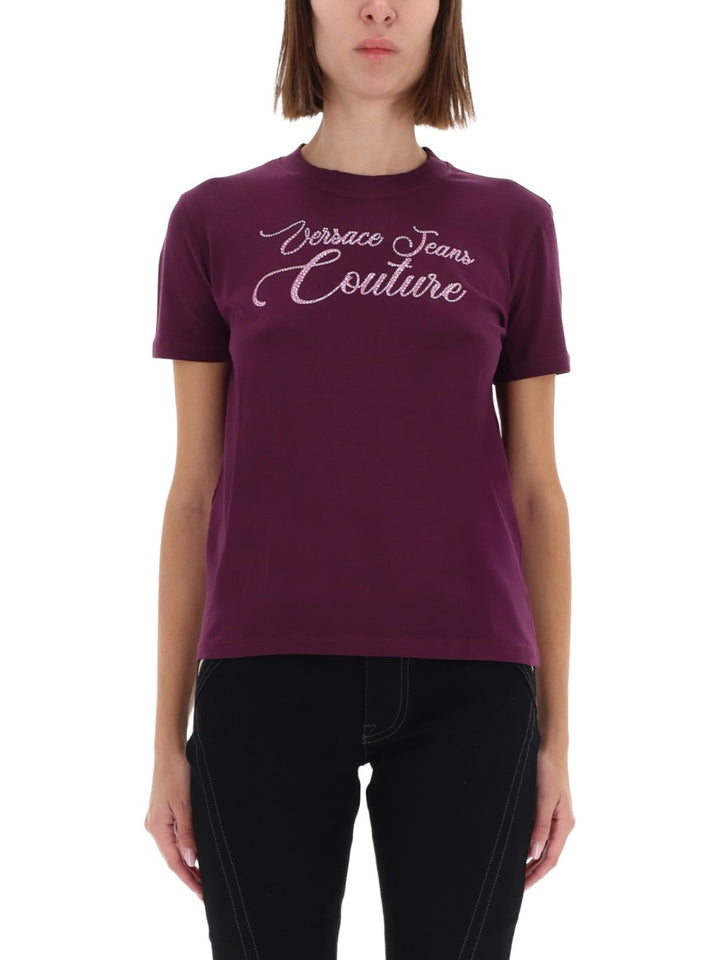 Versace Jeans Couture T shirts - Burgundy | Wanan Luxury