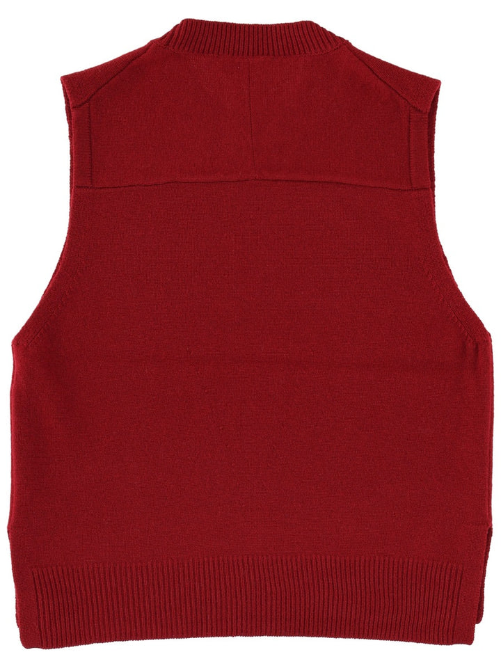 Maison Kitsuné Gilet - Burgundy | Wanan Luxury