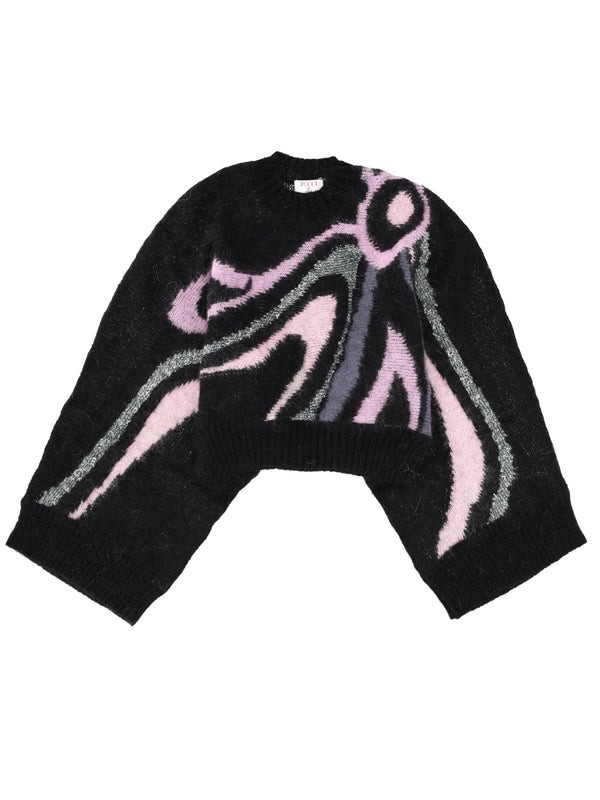 "Marble Inlay" Print Sweater