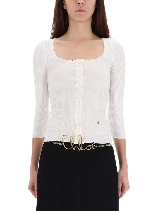 Cardigan With Deep Neckline